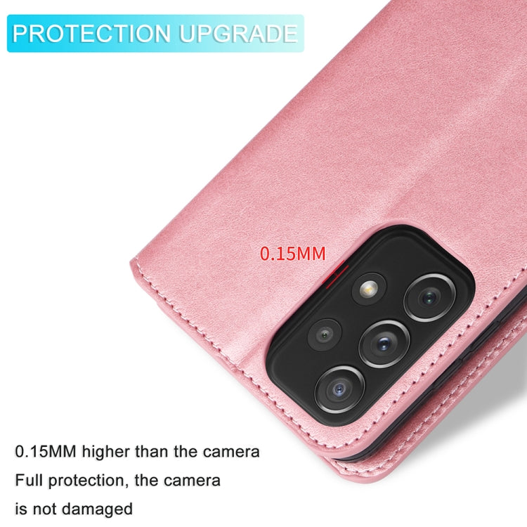 For Samsung Galaxy A73 5G JUNSUNMAY Calf Texture Leather Phone Case