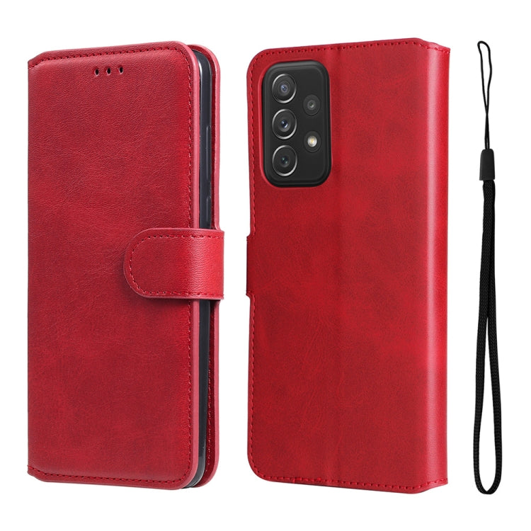 For Samsung Galaxy A73 5G JUNSUNMAY Calf Texture Leather Phone Case