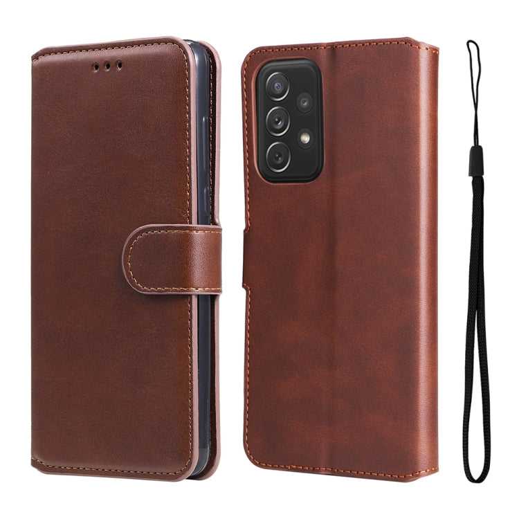For Samsung Galaxy A73 5G JUNSUNMAY Calf Texture Leather Phone Case