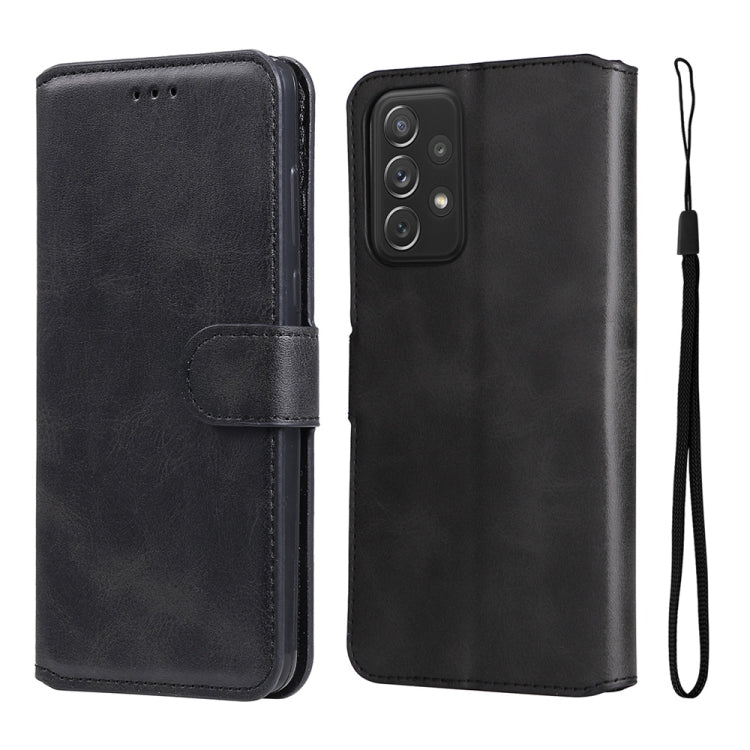 For Samsung Galaxy A73 5G JUNSUNMAY Calf Texture Leather Phone Case