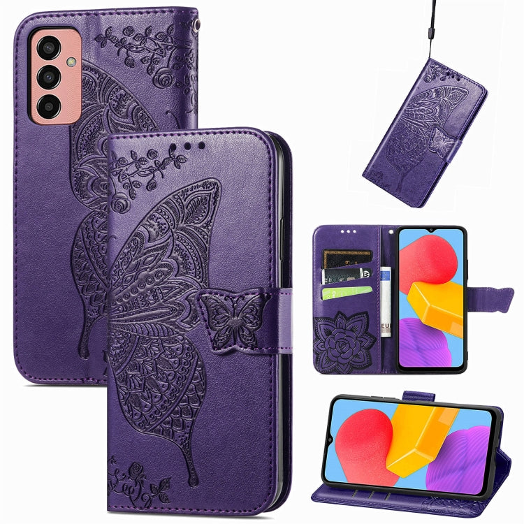 Butterfly Love Flower Embossed Flip Leather Phone Case