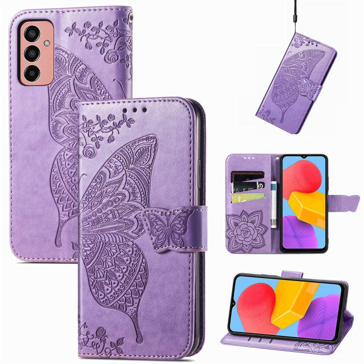 Butterfly Love Flower Embossed Flip Leather Phone Case