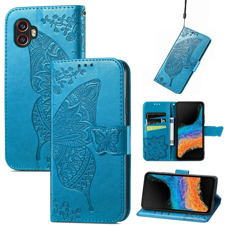 Butterfly Love Flower Embossed Flip Leather Phone Case