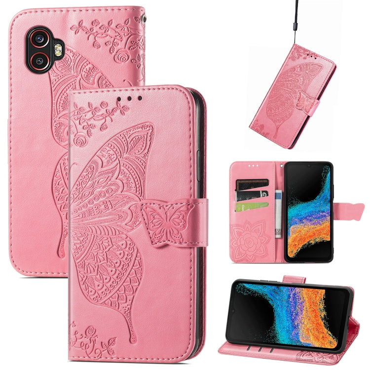 Butterfly Love Flower Embossed Flip Leather Phone Case