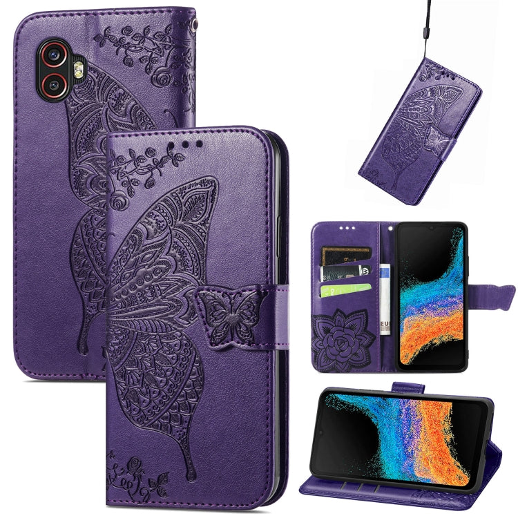 Butterfly Love Flower Embossed Flip Leather Phone Case