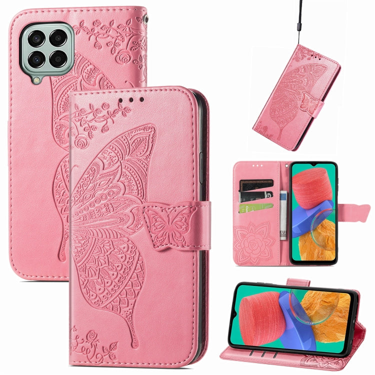 Butterfly Love Flower Embossed Flip Leather Phone Case