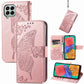 Butterfly Love Flower Embossed Flip Leather Phone Case