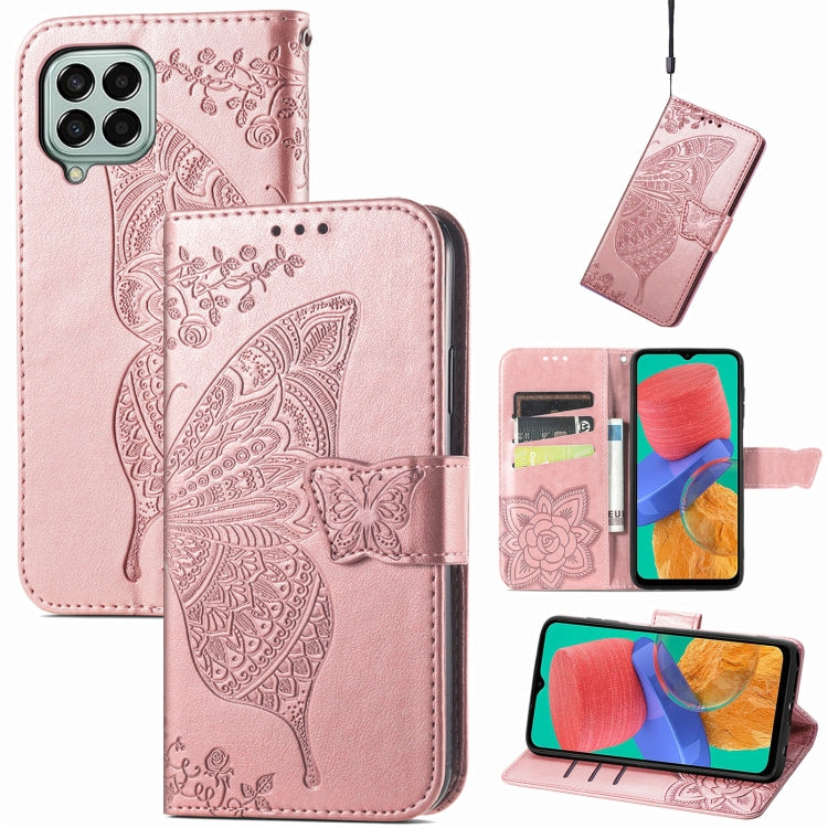Butterfly Love Flower Embossed Flip Leather Phone Case