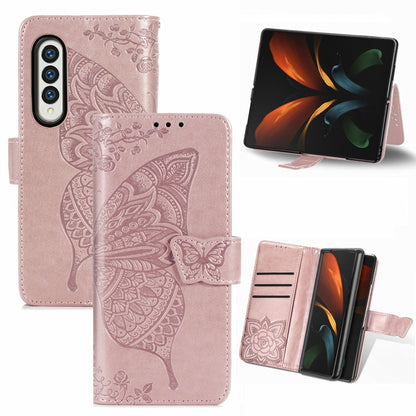 Butterfly Love Flower Embossed Horizontal Flip Leather Phone Case