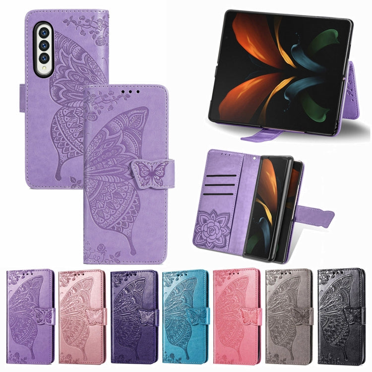 Butterfly Love Flower Embossed Horizontal Flip Leather Phone Case