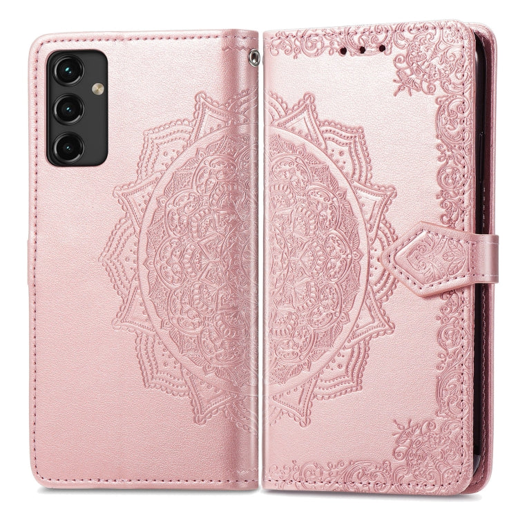 For Samsung Galaxy A14 5G Mandala Flower Embossed Leather Phone Case