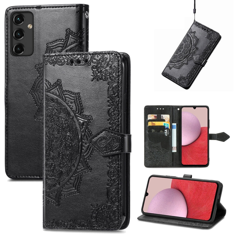 For Samsung Galaxy A14 5G Mandala Flower Embossed Leather Phone Case