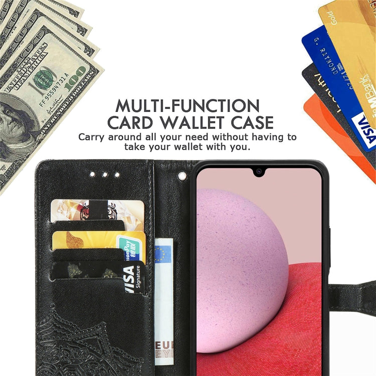 For Samsung Galaxy A14 5G Mandala Flower Embossed Leather Phone Case