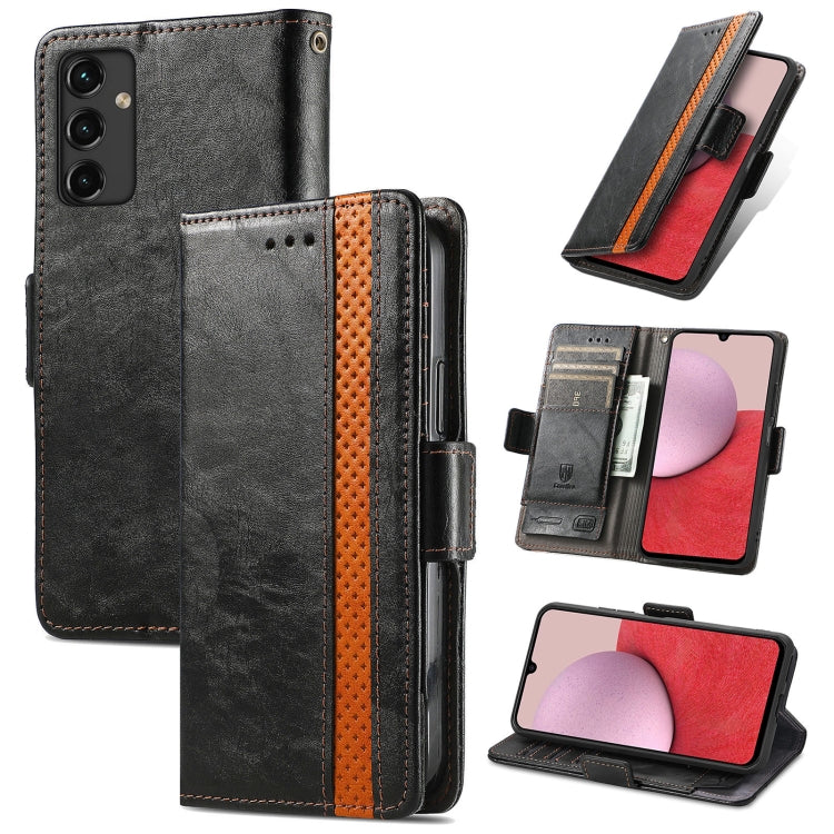 For Samsung Galaxy A14 5G CaseNeo Splicing Dual Magnetic Buckle Leather Phone Case