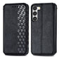 Cubic Grid Pressed Magnetic Leather Phone Case