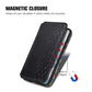 Cubic Grid Pressed Magnetic Leather Phone Case