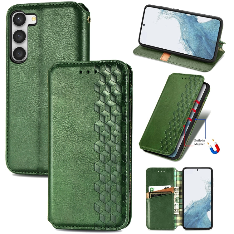 Cubic Grid Pressed Magnetic Leather Phone Case