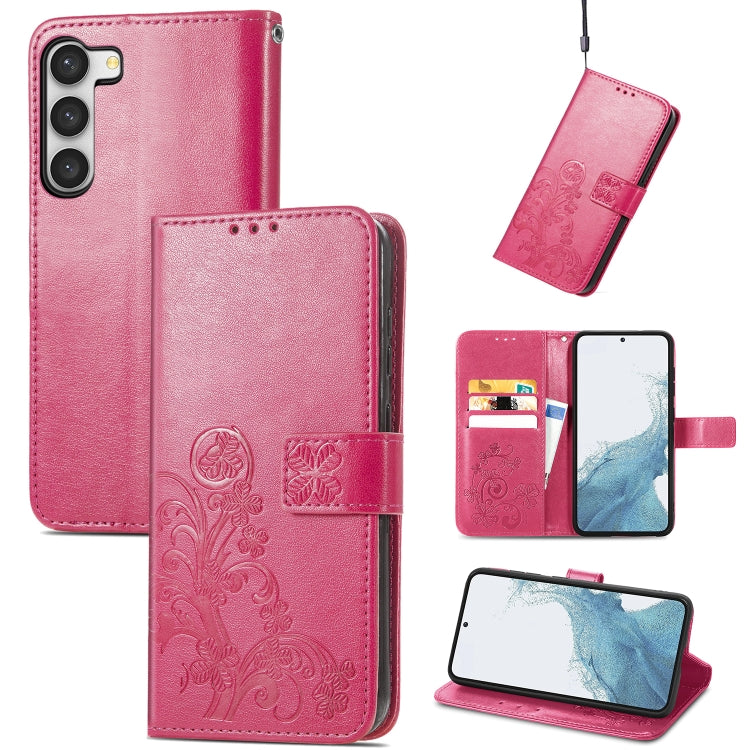 Four-leaf Clasp Embossed Buckle Leather Phone Case