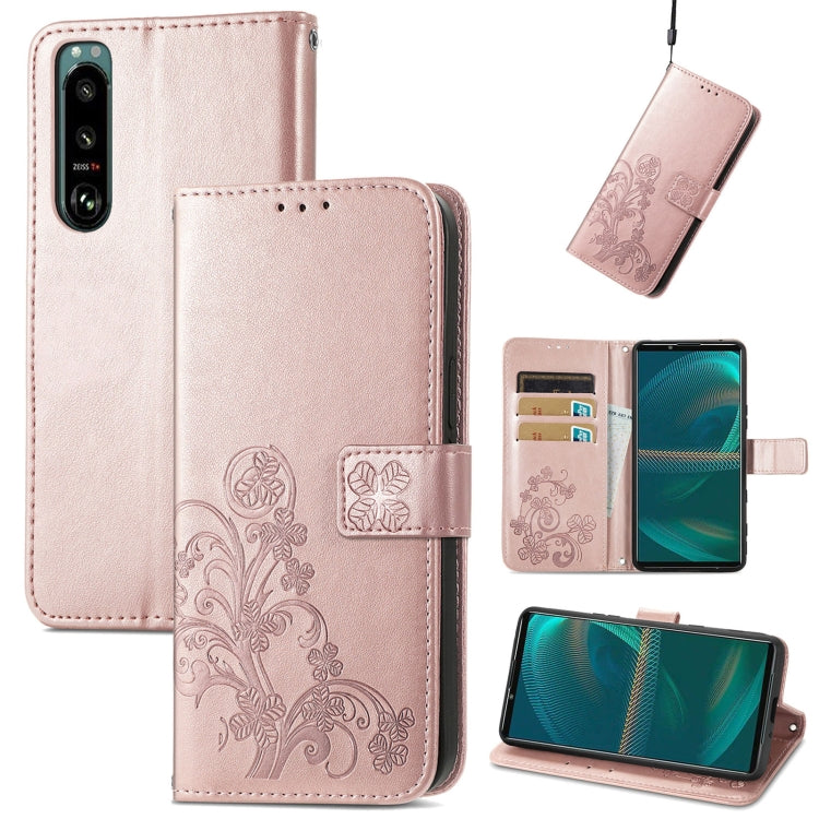 Four-leaf Clasp Embossed Buckle Leather Phone Case