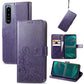 Four-leaf Clasp Embossed Buckle Leather Phone Case