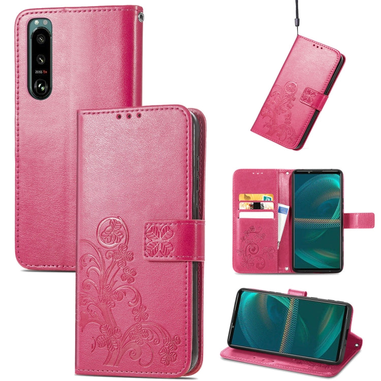 Four-leaf Clasp Embossed Buckle Leather Phone Case