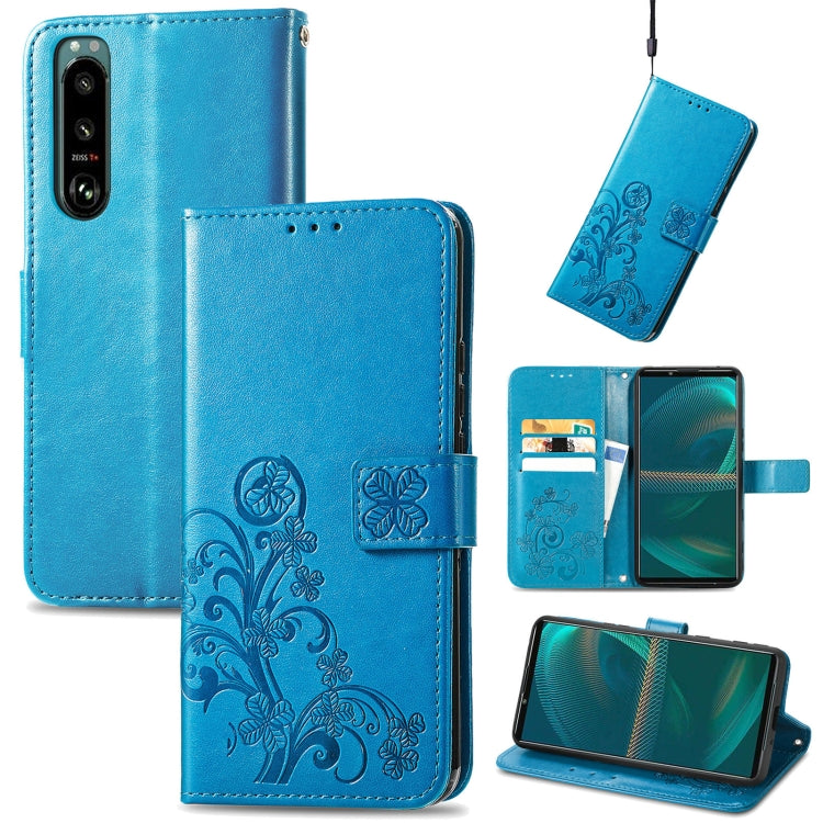 Four-leaf Clasp Embossed Buckle Leather Phone Case