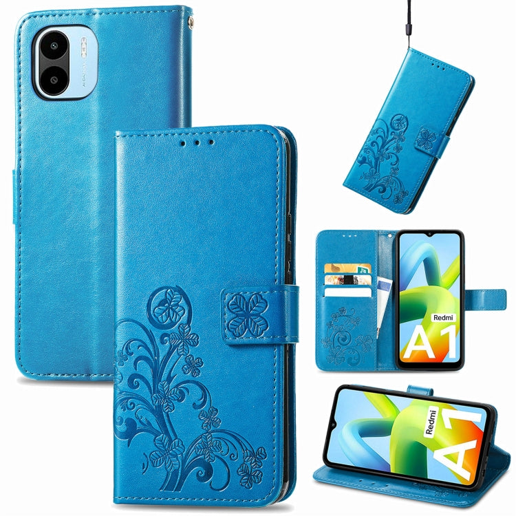 Four-leaf Clasp Embossed Buckle Leather Phone Case
