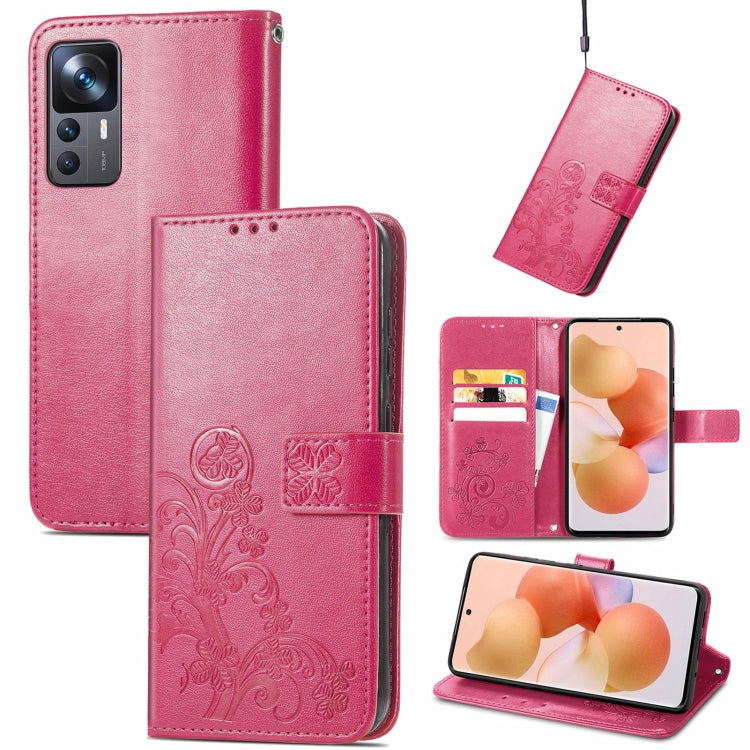 Four-leaf Clasp Embossed Buckle Leather Phone Case
