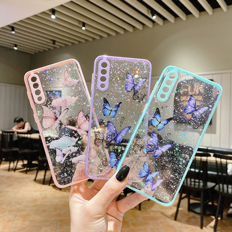 Color Butterfly Glitter Epoxy TPU Phone Case