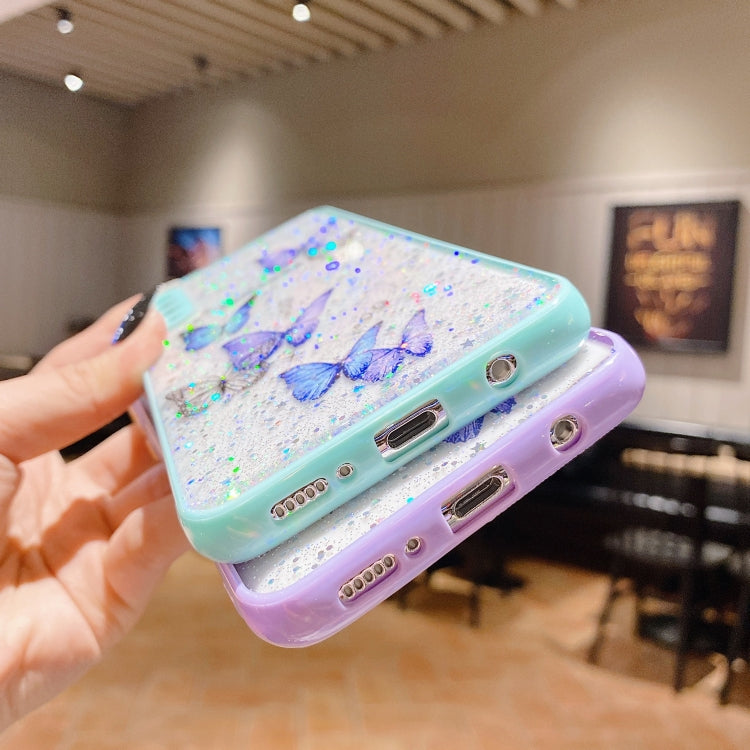 Color Butterfly Glitter Epoxy TPU Phone Case