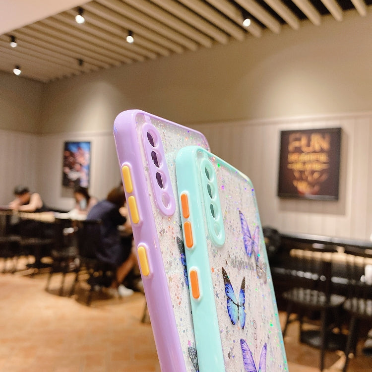Color Butterfly Glitter Epoxy TPU Phone Case