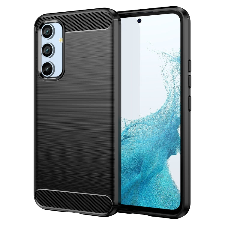 For Samsung Galaxy A54 5G Brushed Texture Carbon Fiber TPU Phone Case