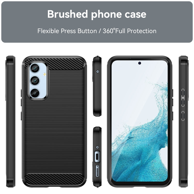 For Samsung Galaxy A54 5G Brushed Texture Carbon Fiber TPU Phone Case