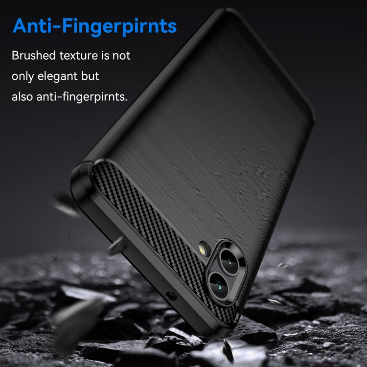 For Samsung Galaxy A04 Brushed Texture Carbon Fiber TPU Phone Case