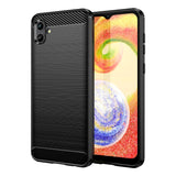 For Samsung Galaxy A04 Brushed Texture Carbon Fiber TPU Phone Case