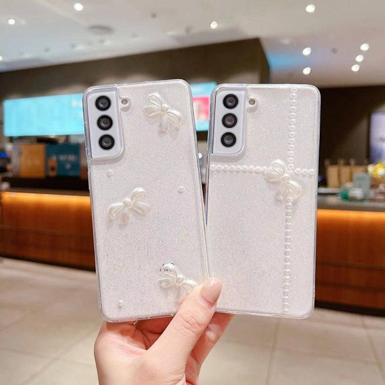 Pearl Bow Glitter Epoxy TPU Phone Case