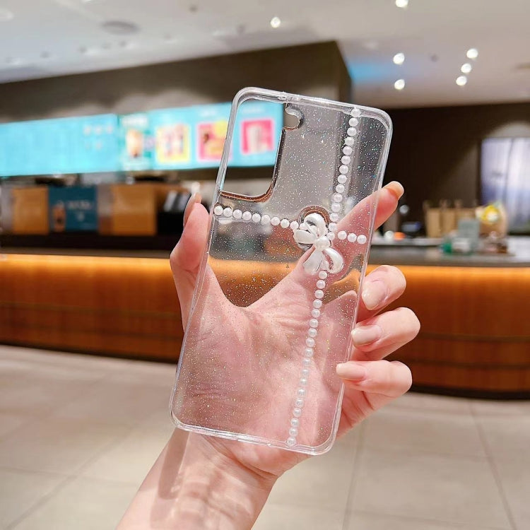 Pearl Bow Glitter Epoxy TPU Phone Case