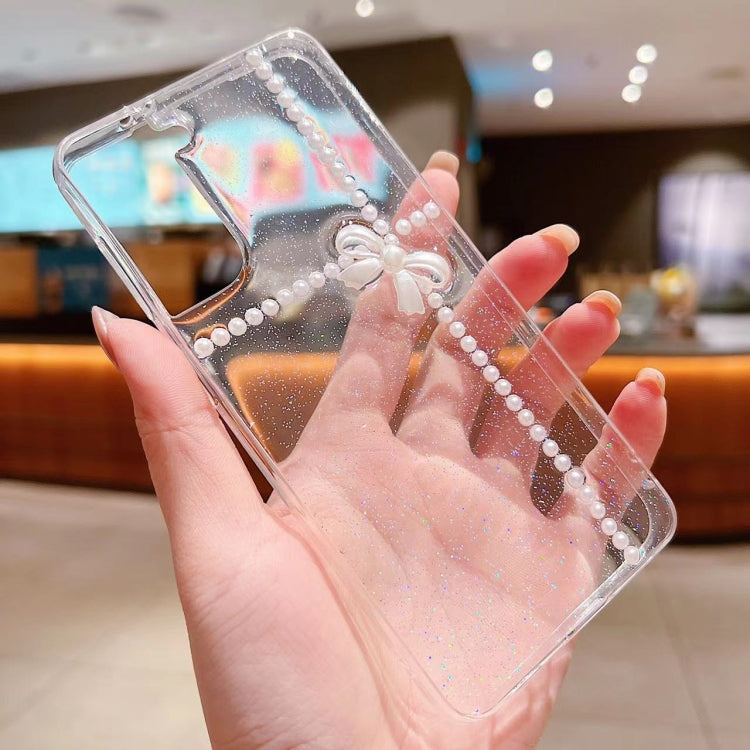 Pearl Bow Glitter Epoxy TPU Phone Case