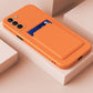 Skin Feel Card TPU Contrast Color Button Phone Case