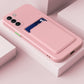 Skin Feel Card TPU Contrast Color Button Phone Case
