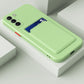 Skin Feel Card TPU Contrast Color Button Phone Case