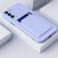 Skin Feel Card TPU Contrast Color Button Phone Case