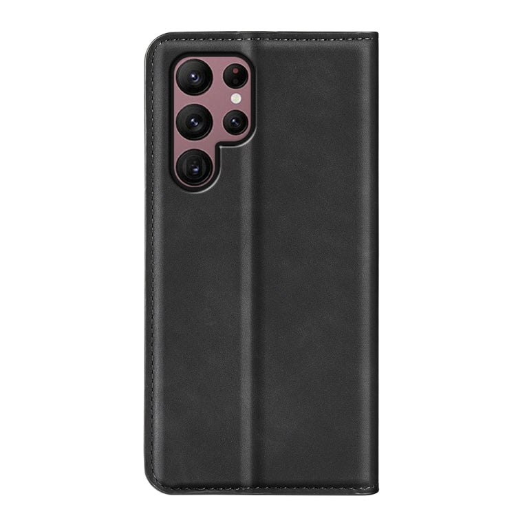 For Samsung Galaxy S23 Ultra 5G Retro-skin Magnetic Suction Leather Phone Case