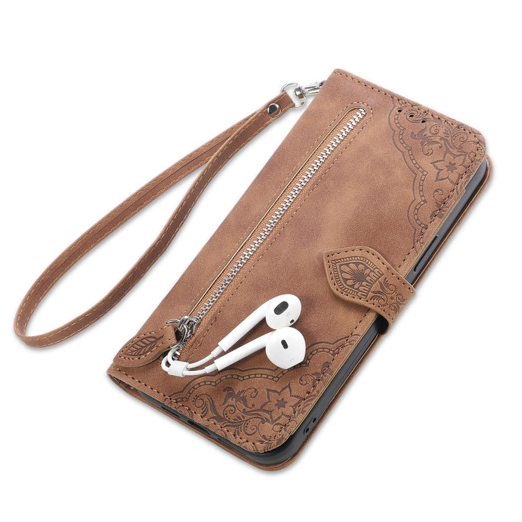 Embossed Flower Shockproof Leather Phone Case