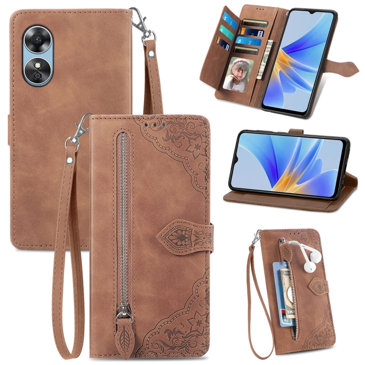 Embossed Flower Shockproof Leather Phone Case