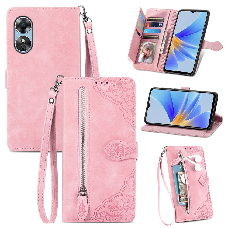 Embossed Flower Shockproof Leather Phone Case