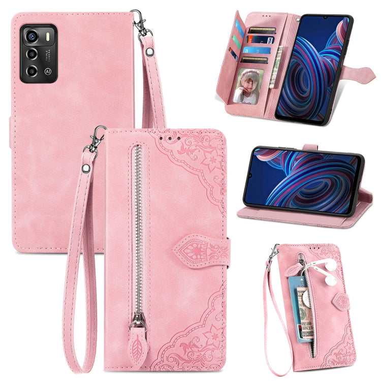 Embossed Flower Shockproof Leather Phone Case