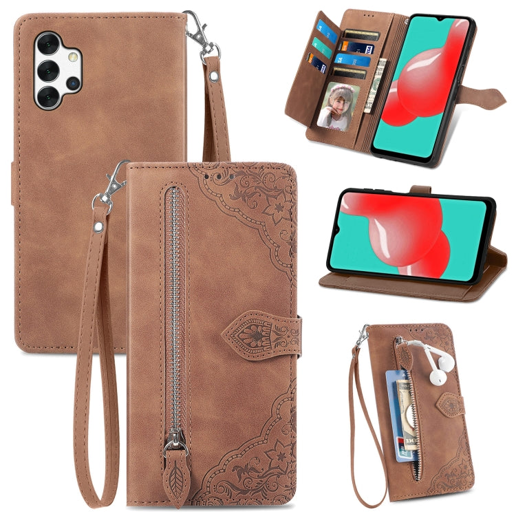 Embossed Flower Shockproof Leather Phone Case