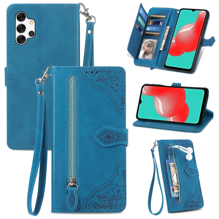 Embossed Flower Shockproof Leather Phone Case