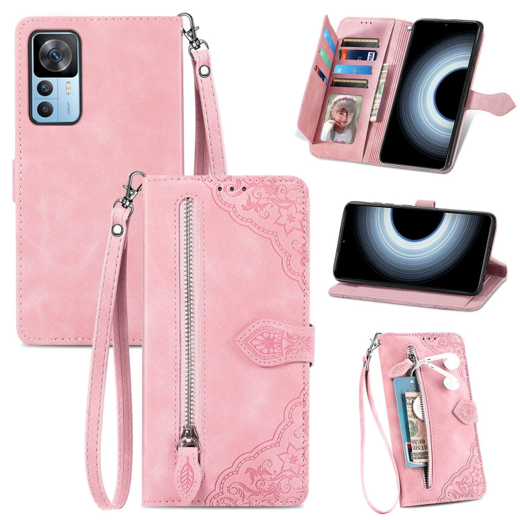 Embossed Flower Shockproof Leather Phone Case